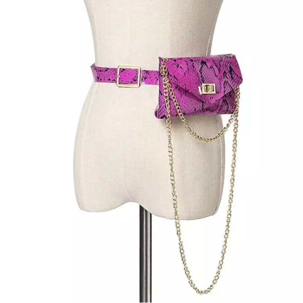 Pink snake print Fanny pack
